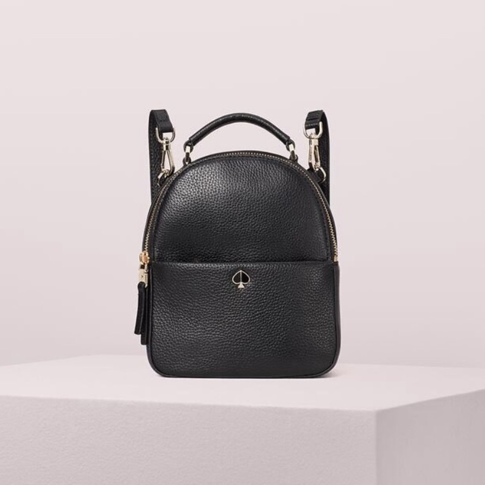 Kate Spade Black Pebbled Backpack